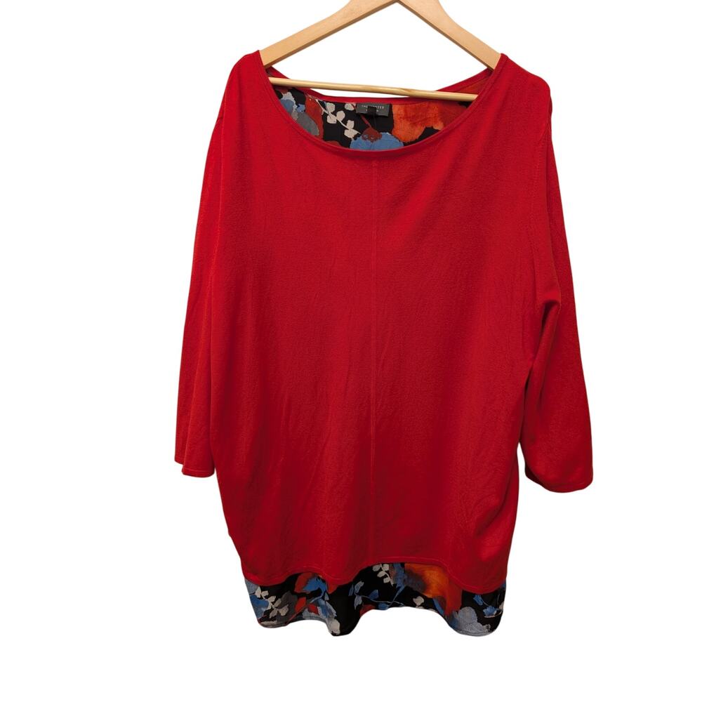 The Limited Collection Watercolor Floral Layered Top Plus Size 3X Woven Knit NEW